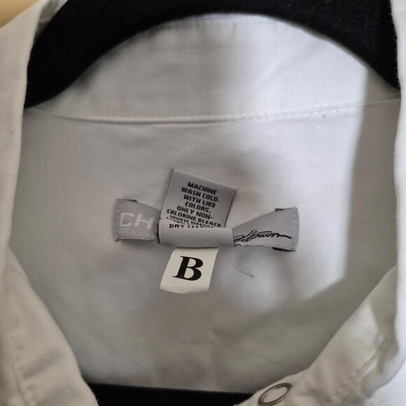 Chicos Platinum Top Womens M White Snap Front Shirt 100% Cotton Casual Career - Picture 5 of 7